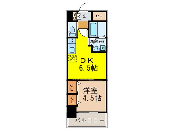 ｴｽﾃﾑｺｰﾄ三宮駅前Ⅱｱﾃﾞｼｵﾝ(603)の物件間取画像